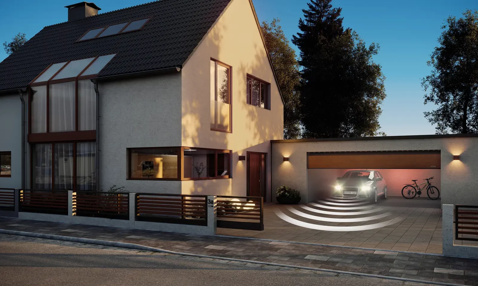 Elegantes Hofschiebetor von Hörmann für private Bauherren